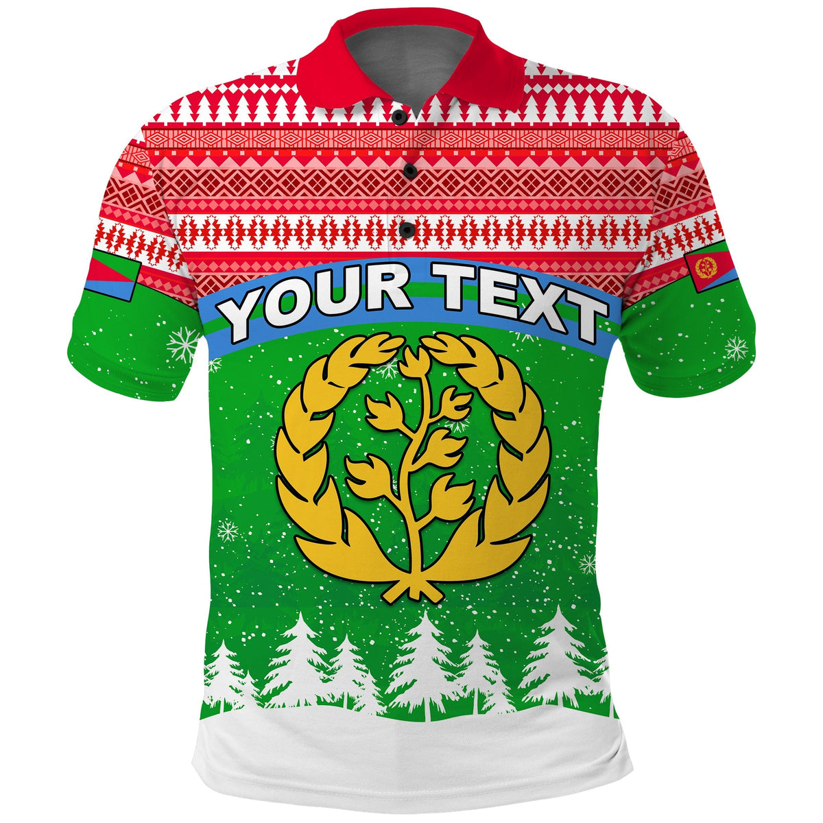 Custom Eritrea Polo Shirt Merry Christmas Mix African Pattern LT13 - Wonder Print Shop