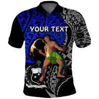 Custom Siva Samoa Polo Shirt Samoan Dance Mix Blue Polynesian LT13 - Wonder Print Shop