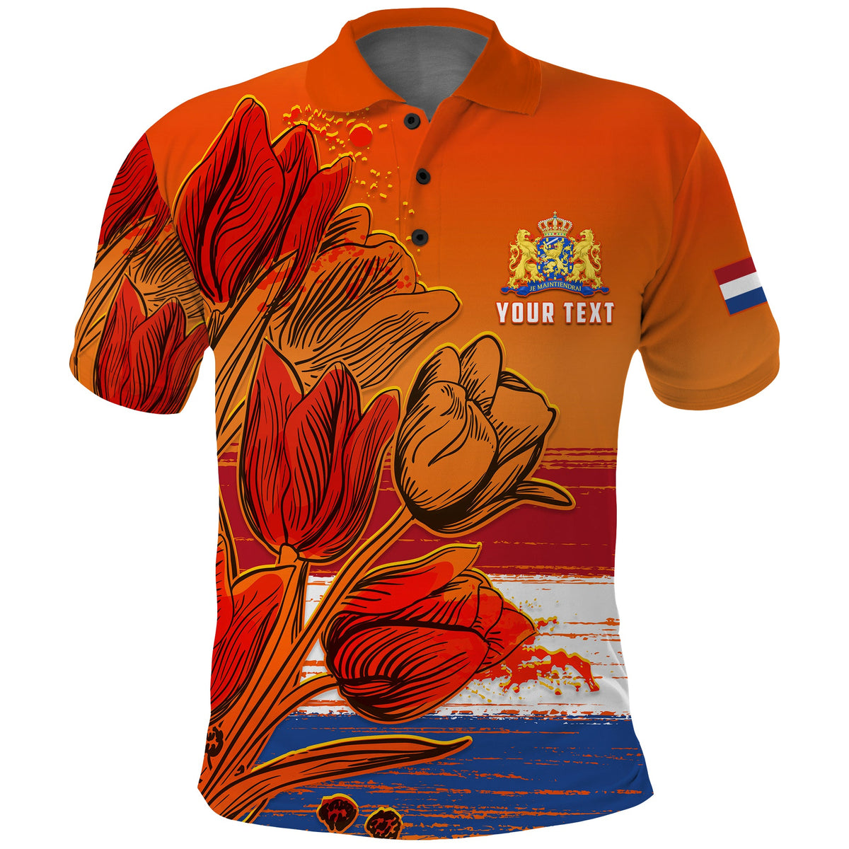 Custom Netherlands Polo Shirt Style Tulip National Flower LT13 - Wonder Print Shop