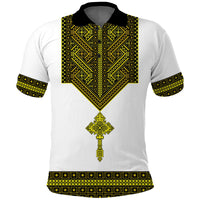 Ethiopia Tibeb Polo Shirt Royal Ethiopian Cross LT13 - Wonder Print Shop
