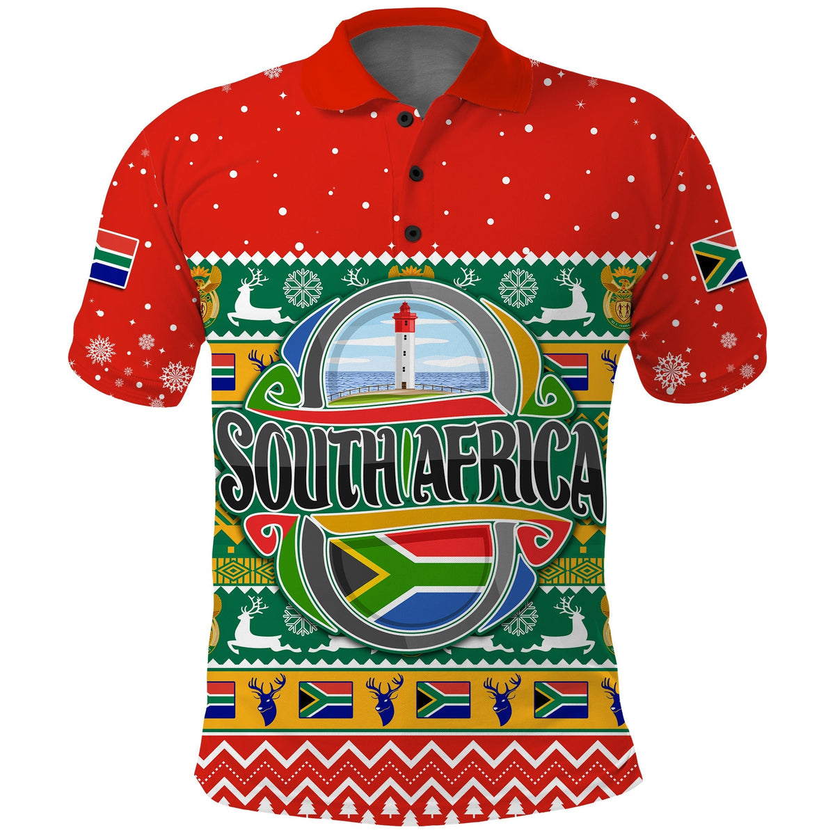 South Africa Polo Shirt Christmas African Springbok LT13 - Wonder Print Shop