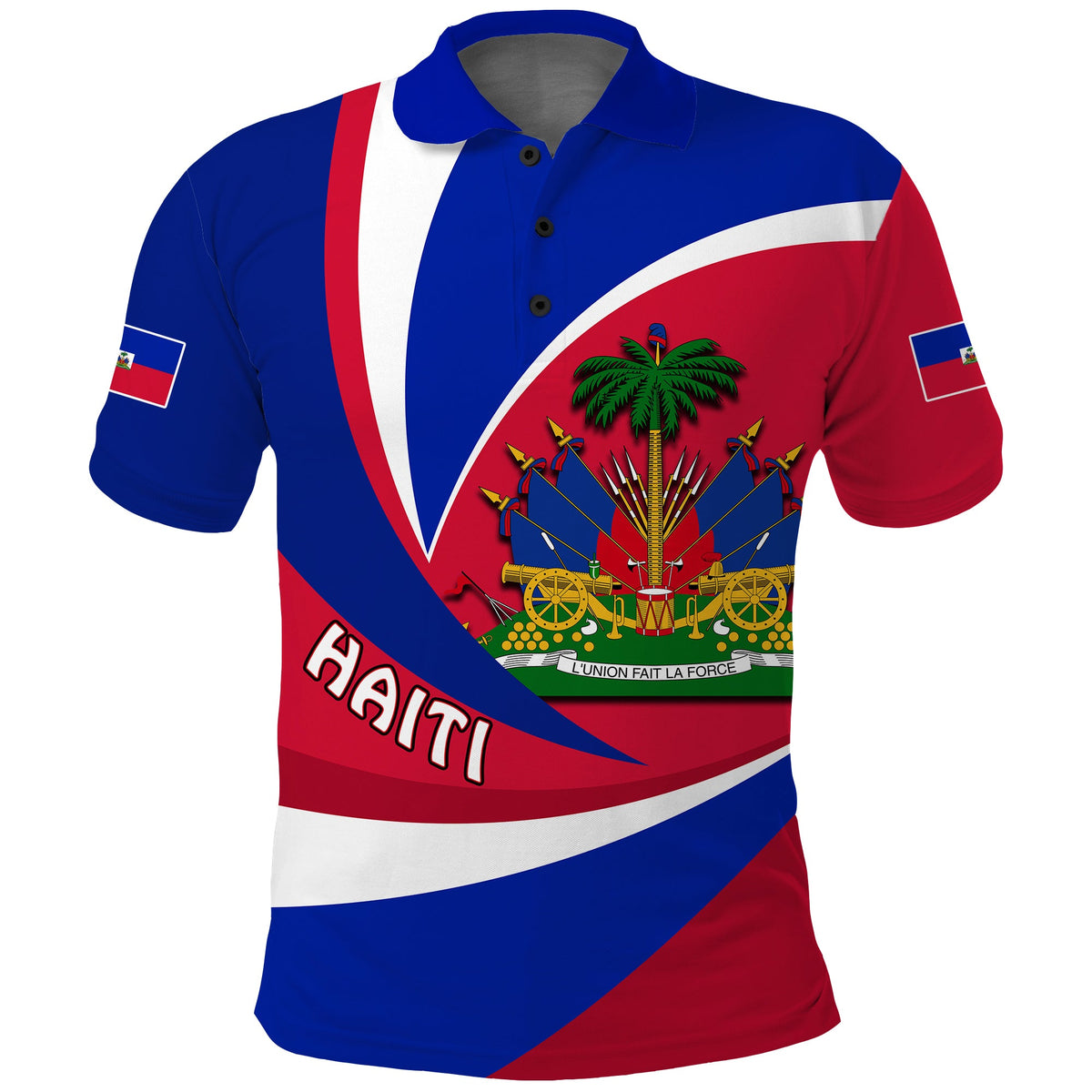 Custom Haiti Polo Shirt Style Color Flag LT13 - Wonder Print Shop