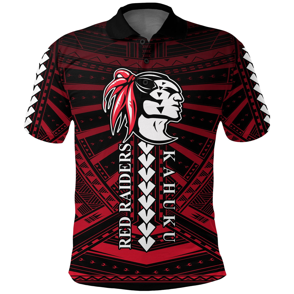 Custom Polynesian Red Raiders Polo Shirt Kahuku Hawaii School LT13 - Wonder Print Shop