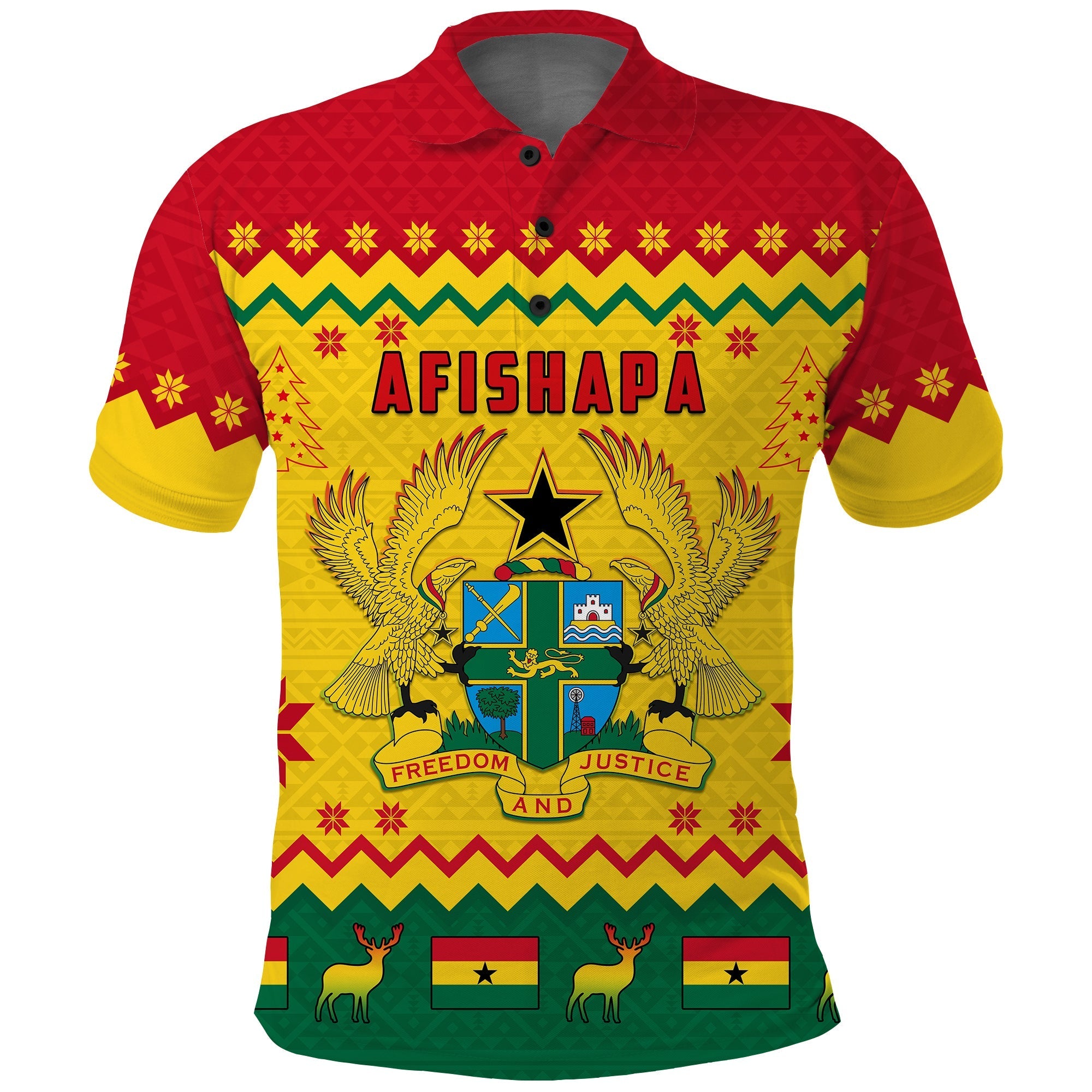 Ghana Polo Shirt Christmas African Pattern LT13 - Wonder Print Shop