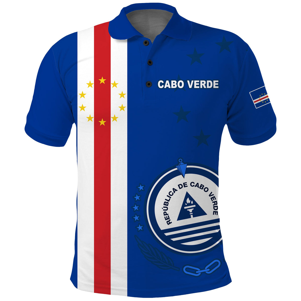 Cape Verde Polo Shirt Pride Cabo Verde LT13 - Wonder Print Shop