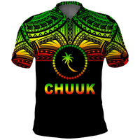 Chuuk Flag Polo Shirt Micronesia Style Reggae LT13 - Wonder Print Shop