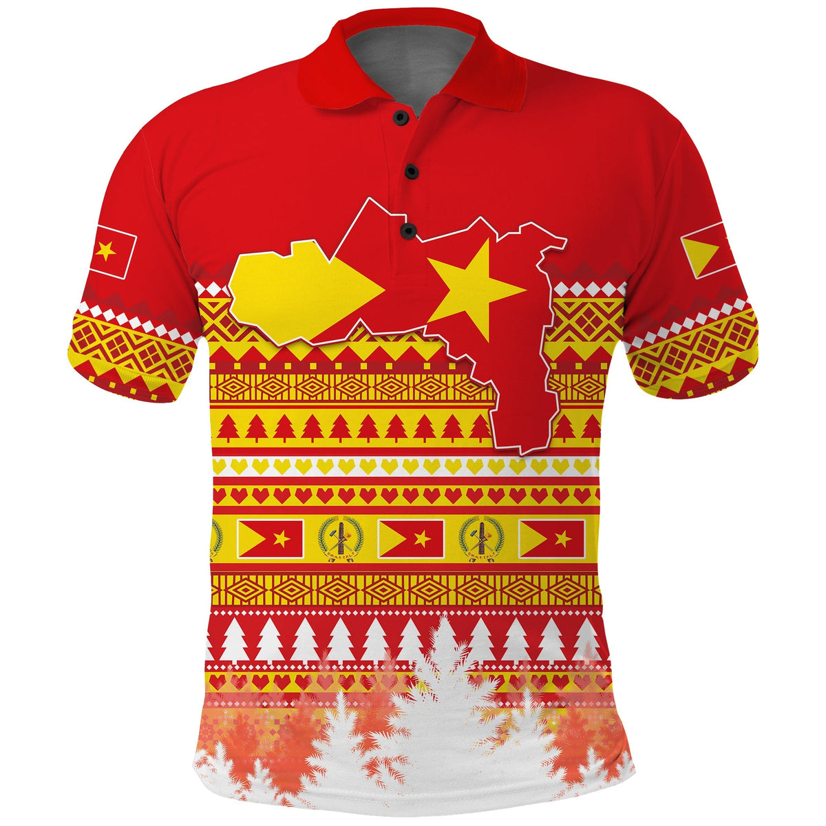 Tigray Polo Shirt Merry Christmas Mix African Pattern LT13 - Wonder Print Shop