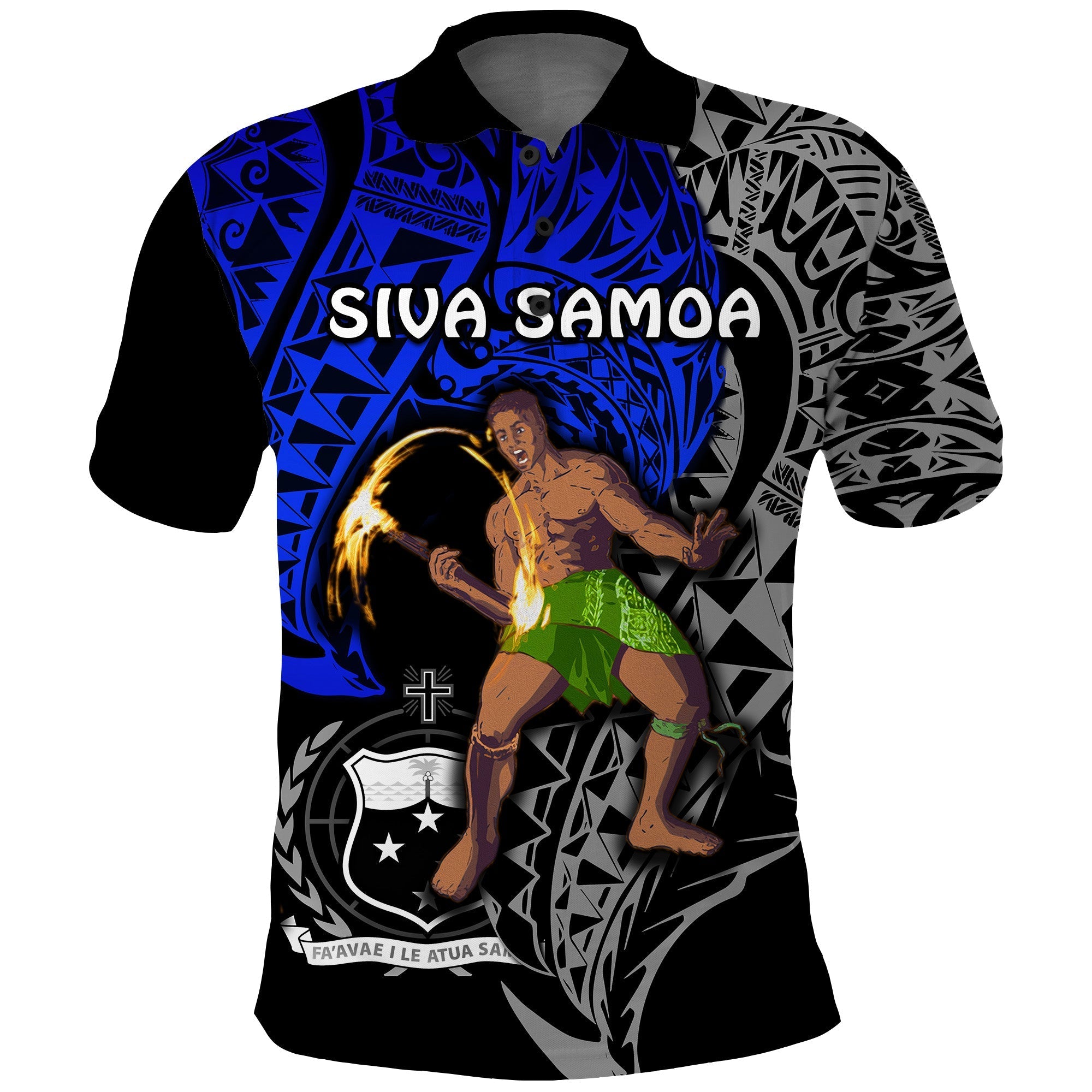 Siva Samoa Polo Shirt Samoan Dance Mix Blue Polynesian LT13 - Wonder Print Shop