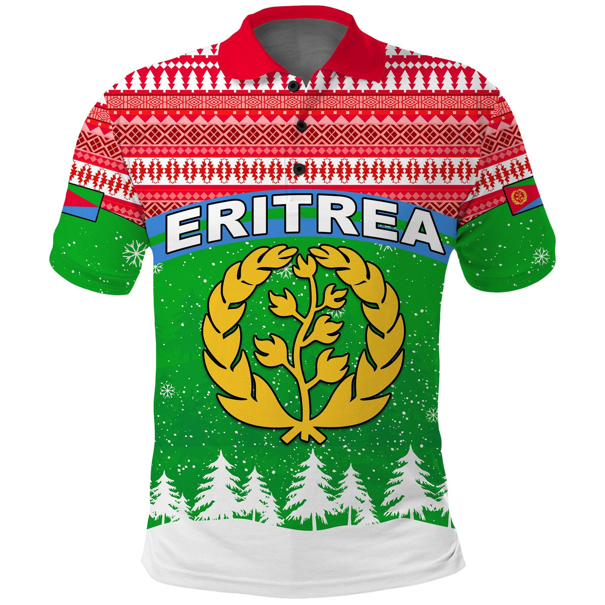 Eritrea Polo Shirt Merry Christmas Mix African Pattern LT13 - Wonder Print Shop