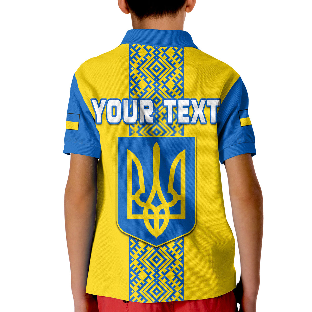 Custom Ukraine Polo Shirt KID Ukrainian Pattern LT13 - Wonder Print Shop