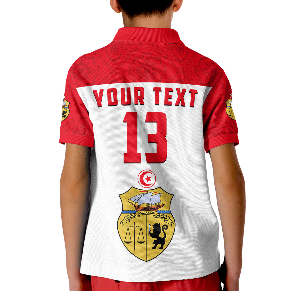 (Custom Text and Number) Tunisia Polo Shirt KID Tunisian Patterns Sporty Style LT13 - Wonder Print Shop