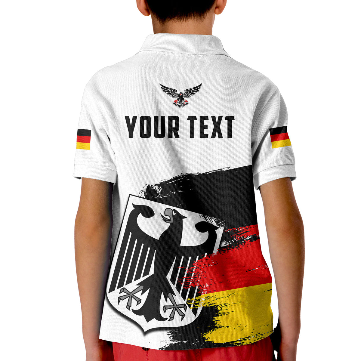 Custom Germany Polo Shirt KID Grunge Deutschland Flag and Eagle LT13 - Wonder Print Shop