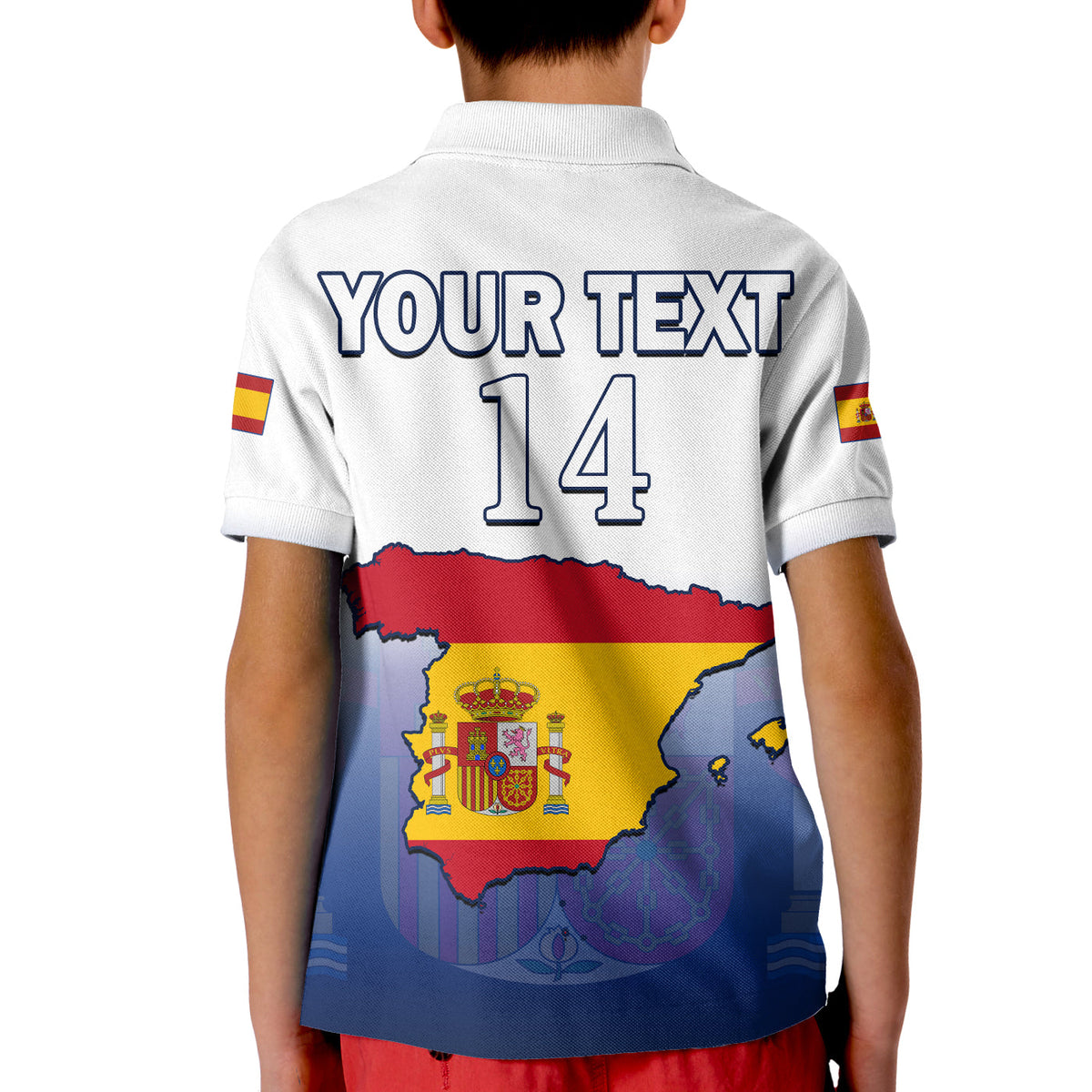 (Custom Text and Number) Spanish Polo Shirt Football 2022 KID We Are Champions - Wonder Print Shop