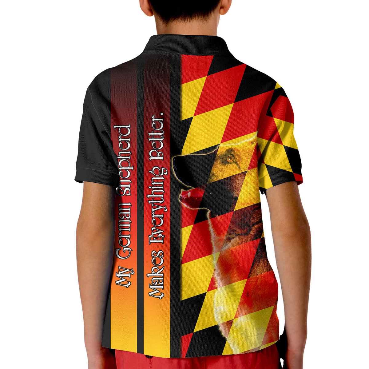 Custom German Shepherd Polo Shirt KID Germany Dogs Lovers LT13 - Wonder Print Shop