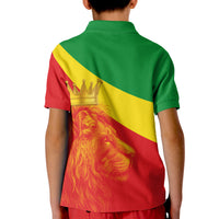 Custom Ethiopia Polo Shirt KID Ethiopian Cross and Lion of Judah LT13 - Wonder Print Shop