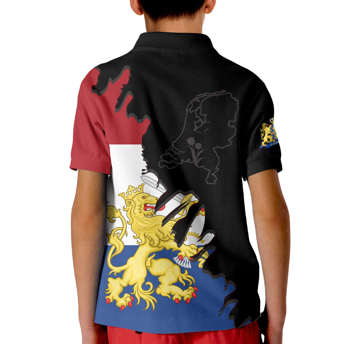 Netherlands Polo Shirt KID Style Flag and Map Holland LT13 - Wonder Print Shop