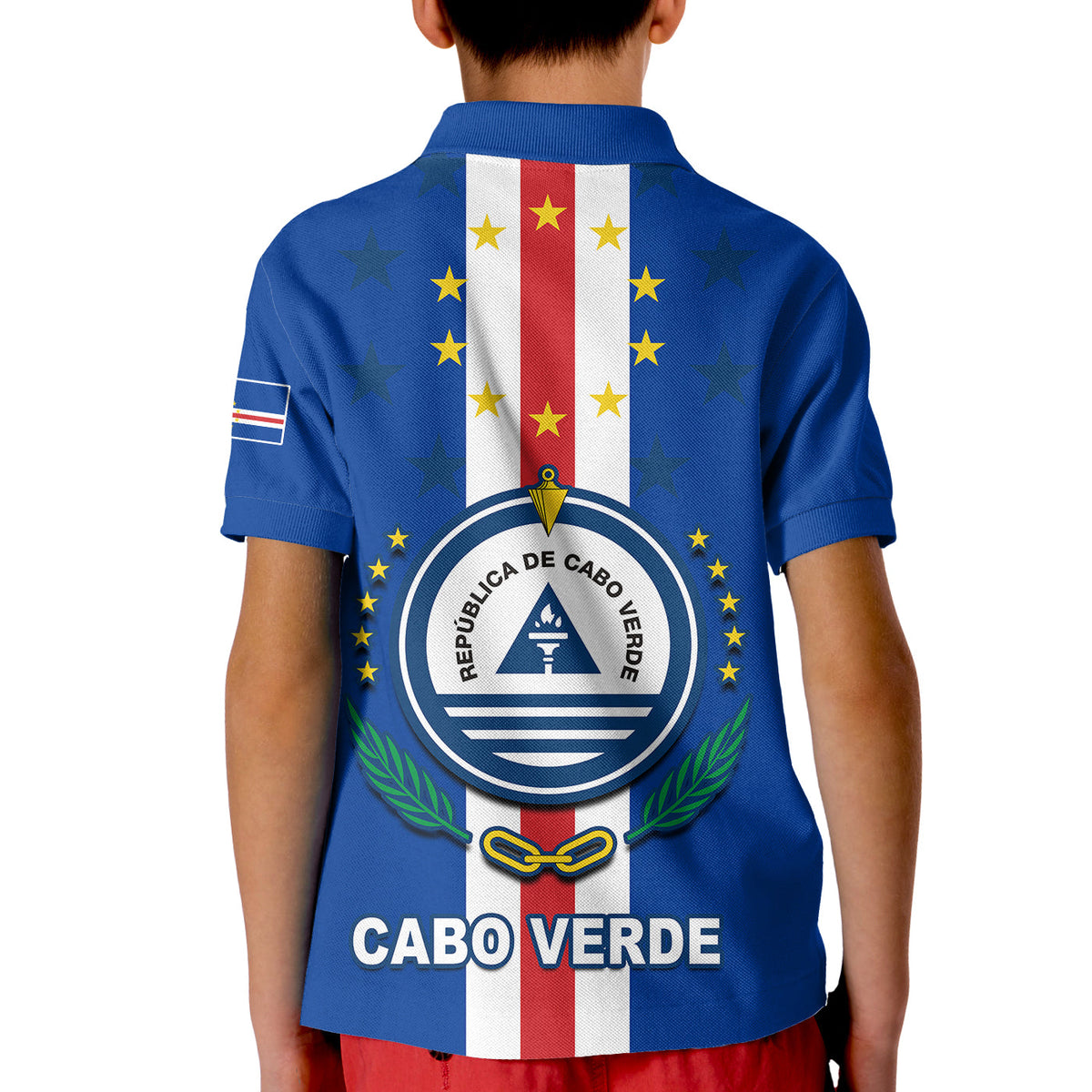 Custom Cape Verde Polo Shirt KID Pride Cabo Verde LT13 - Wonder Print Shop