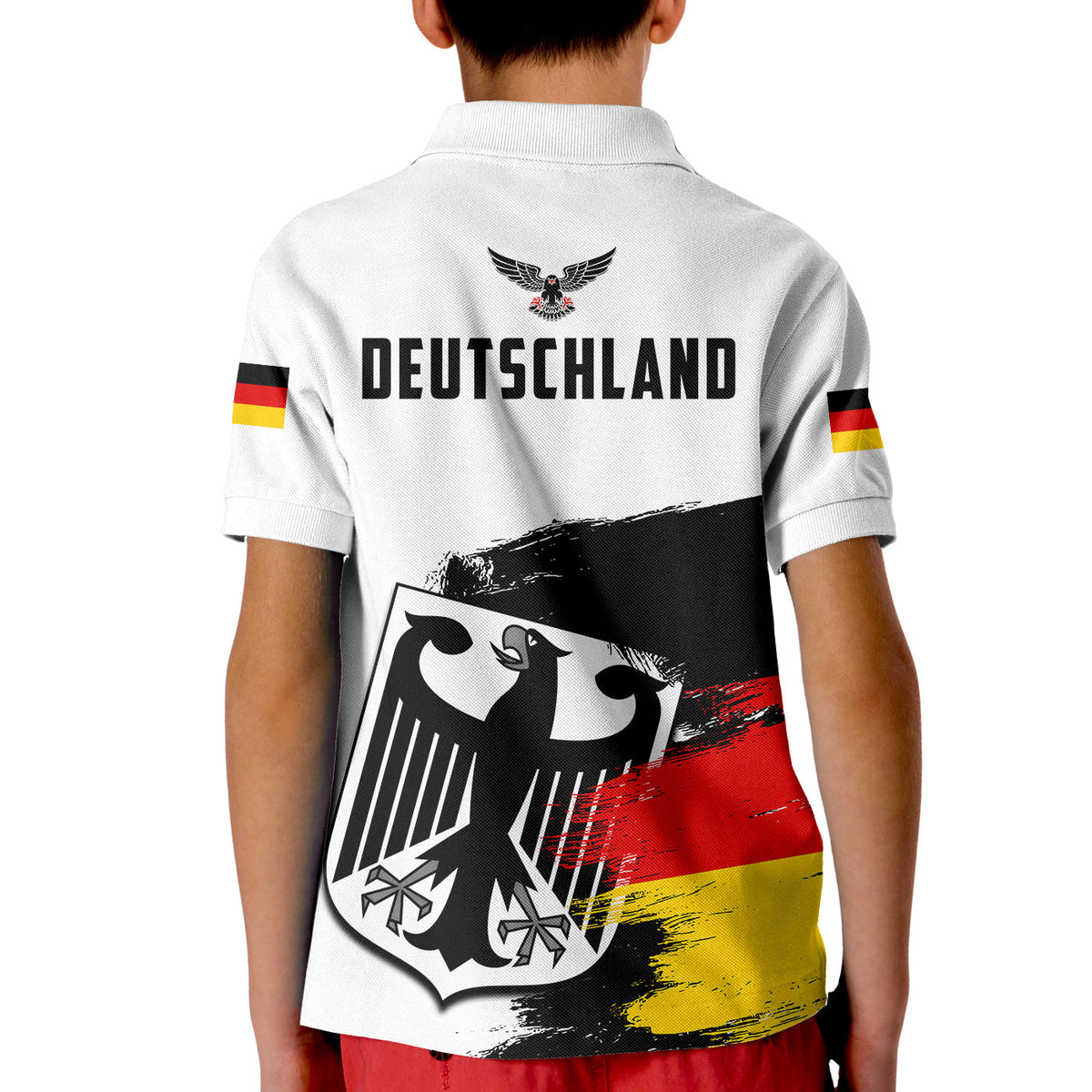 Germany Polo Shirt KID Grunge Deutschland Flag and Eagle LT13 - Wonder Print Shop