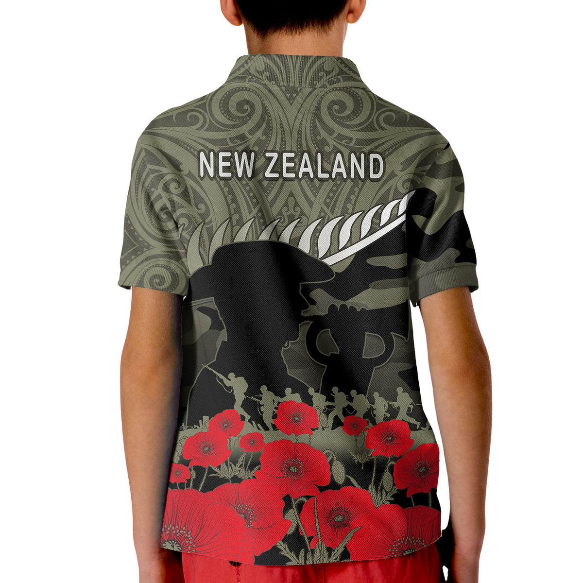 New Zealand ANZAC 2022 Polo Shirt Maori Camouflage - Wonder Print Shop