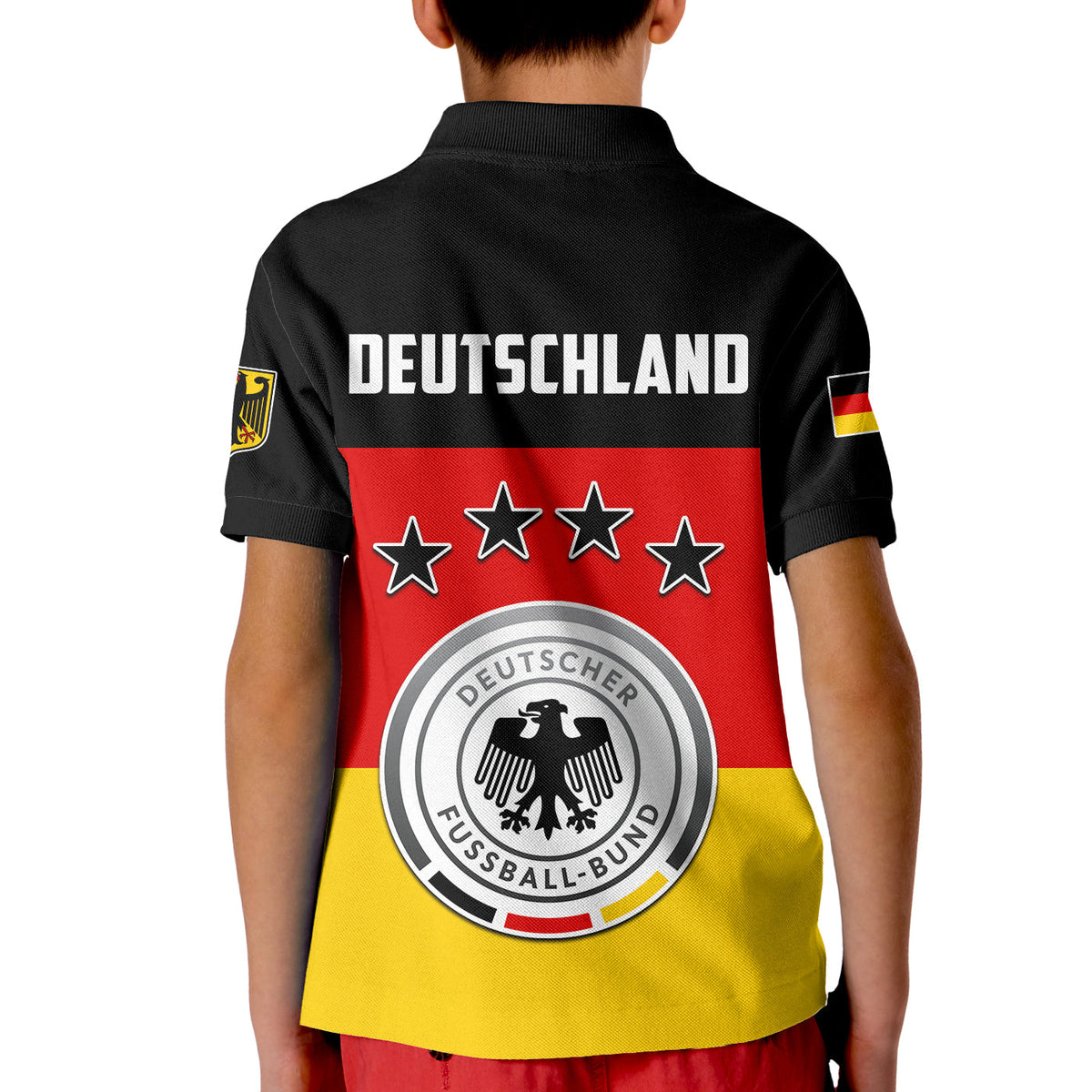 Custom Germany Football Polo Shirt KID Deutschland Sporty Style LT13 - Wonder Print Shop