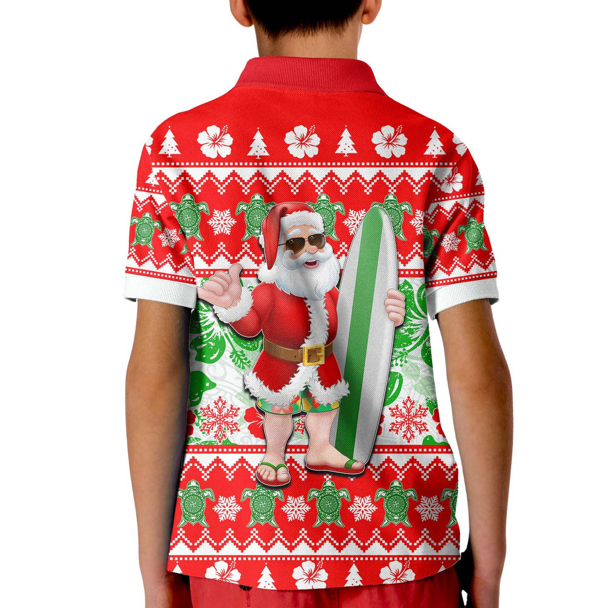 Hawaii Mele Kalikimaka Polo Shirt Christmas KID Cool Santa Claus LT6 - Wonder Print Shop