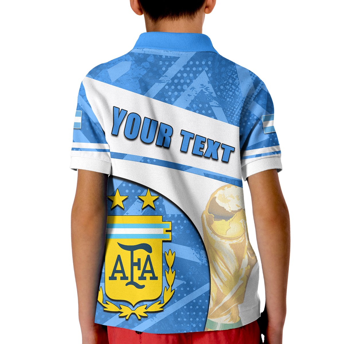 Custom Argentina Polo Shirt Football 2022 KID Basic Style LT6 - Wonder Print Shop