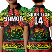 Custom Text And Number Samoa Rugby Polo Shirt Teuila Torch Ginger Gradient Style - Wonder Print Shop