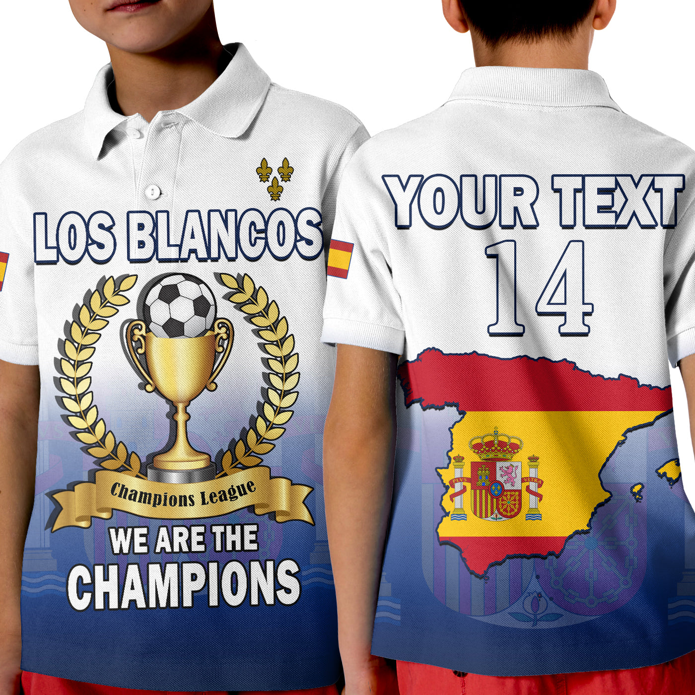 custom-text-and-number-spanish-football-2022-polo-shirt-kid-we-are-champions