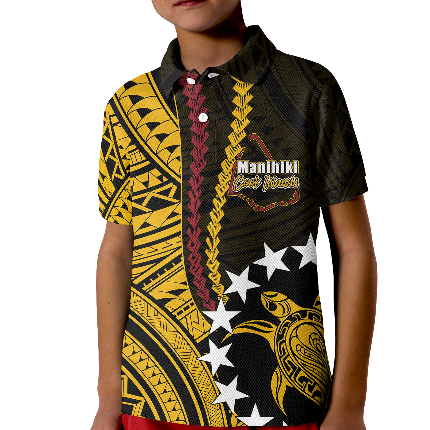 Cook Islands Manihiki Polynesian Polo Shirt KID LT6 - Wonder Print Shop
