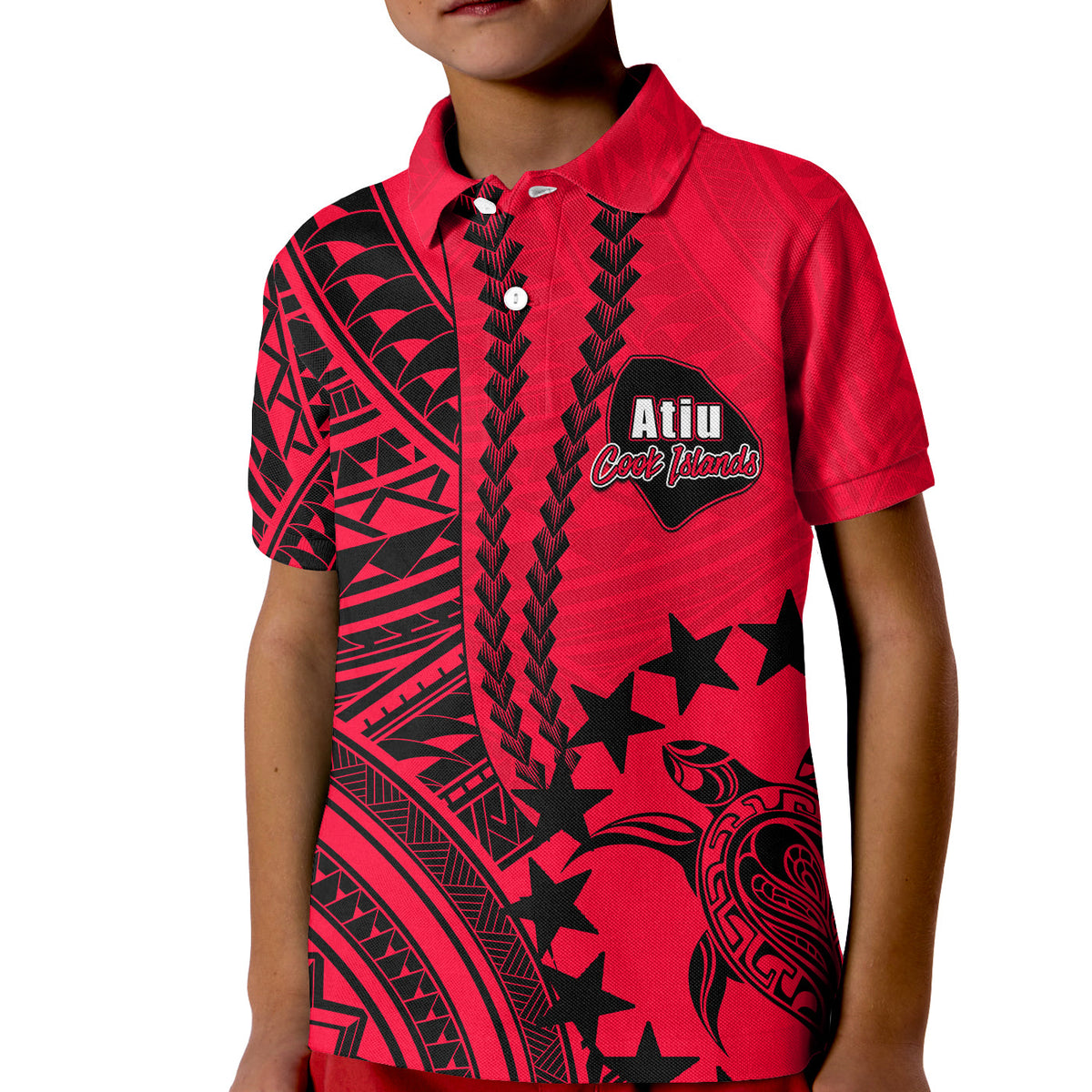 Cook Islands Atiu Polynesian Polo Shirt KID LT6 - Wonder Print Shop