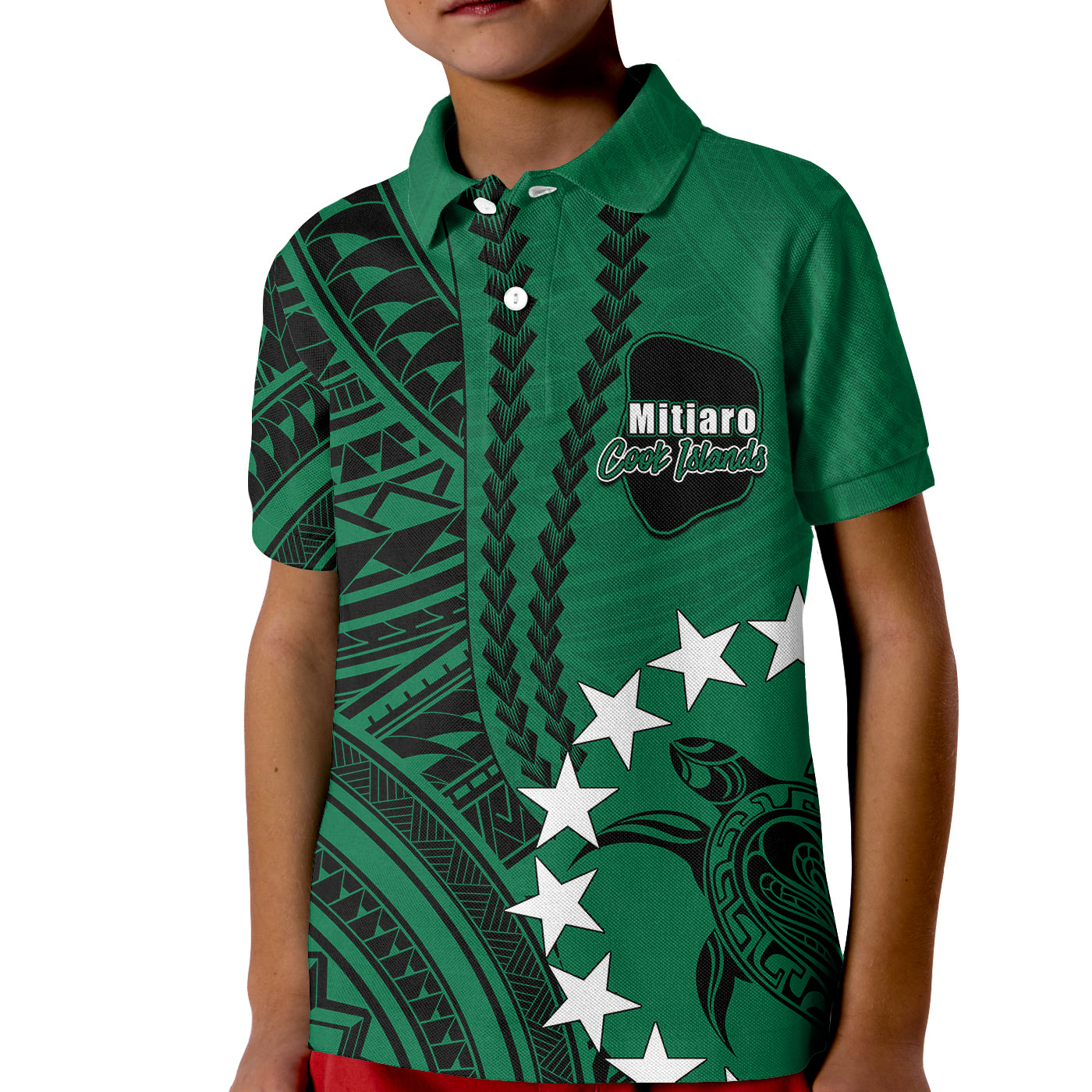 Cook Islands Mitiaro Polynesian Polo Shirt KID LT6 - Wonder Print Shop