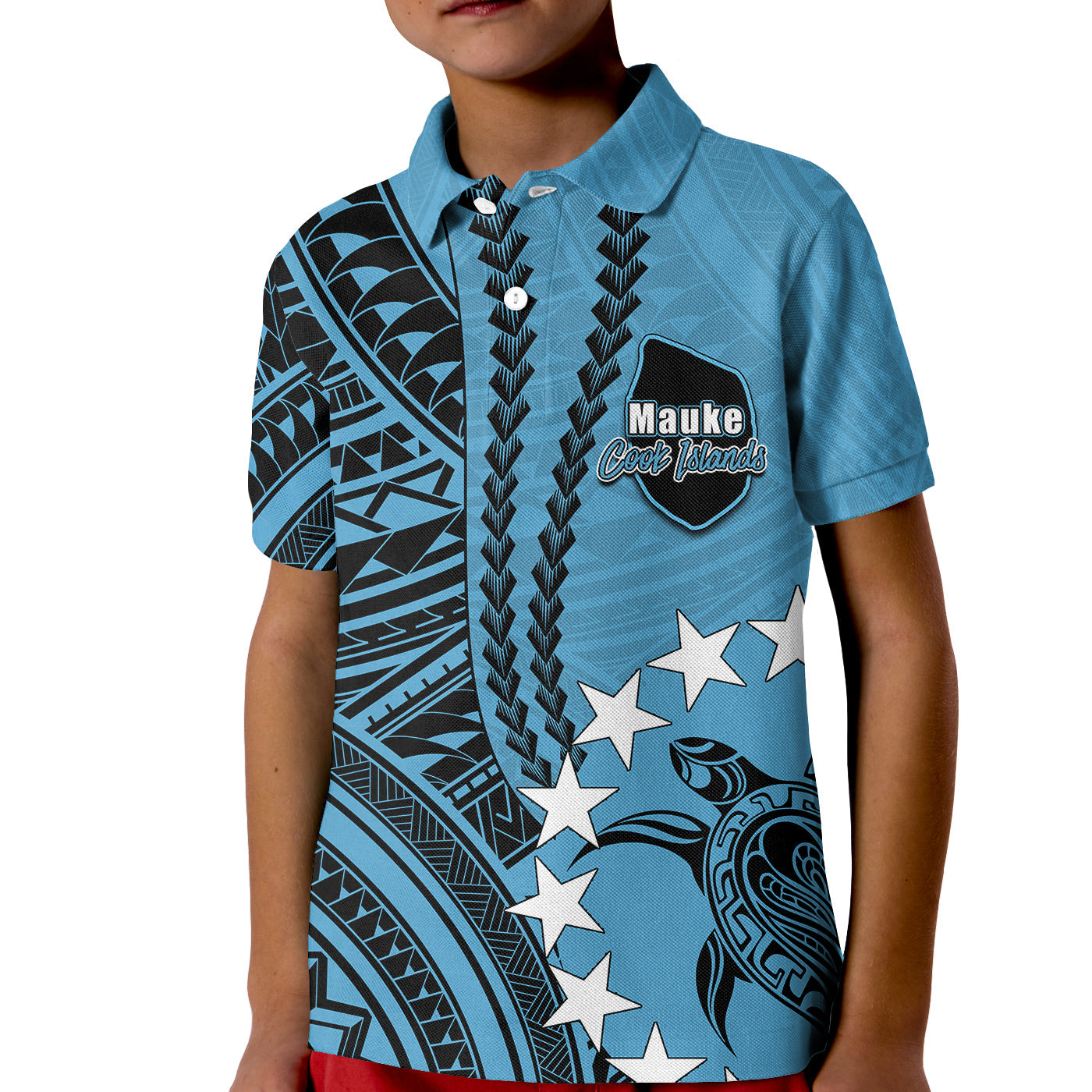 Cook Islands Mauke Polynesian Polo Shirt KID LT6 - Wonder Print Shop