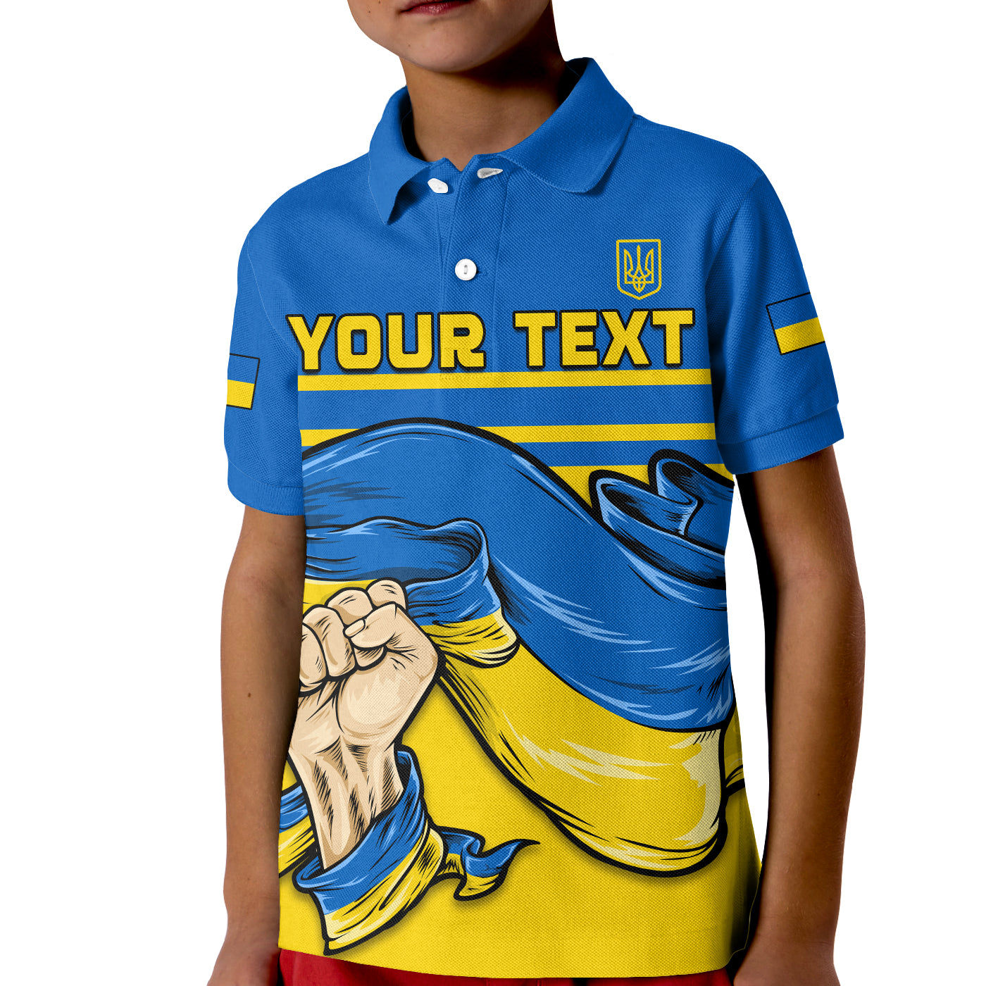 custom-personalised-ukraine-polo-shirt-kid-strong-ukrainian