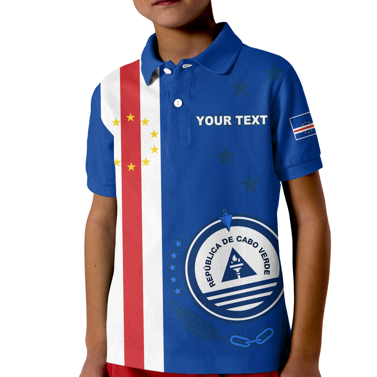 Custom Cape Verde Polo Shirt KID Pride Cabo Verde LT13 - Wonder Print Shop