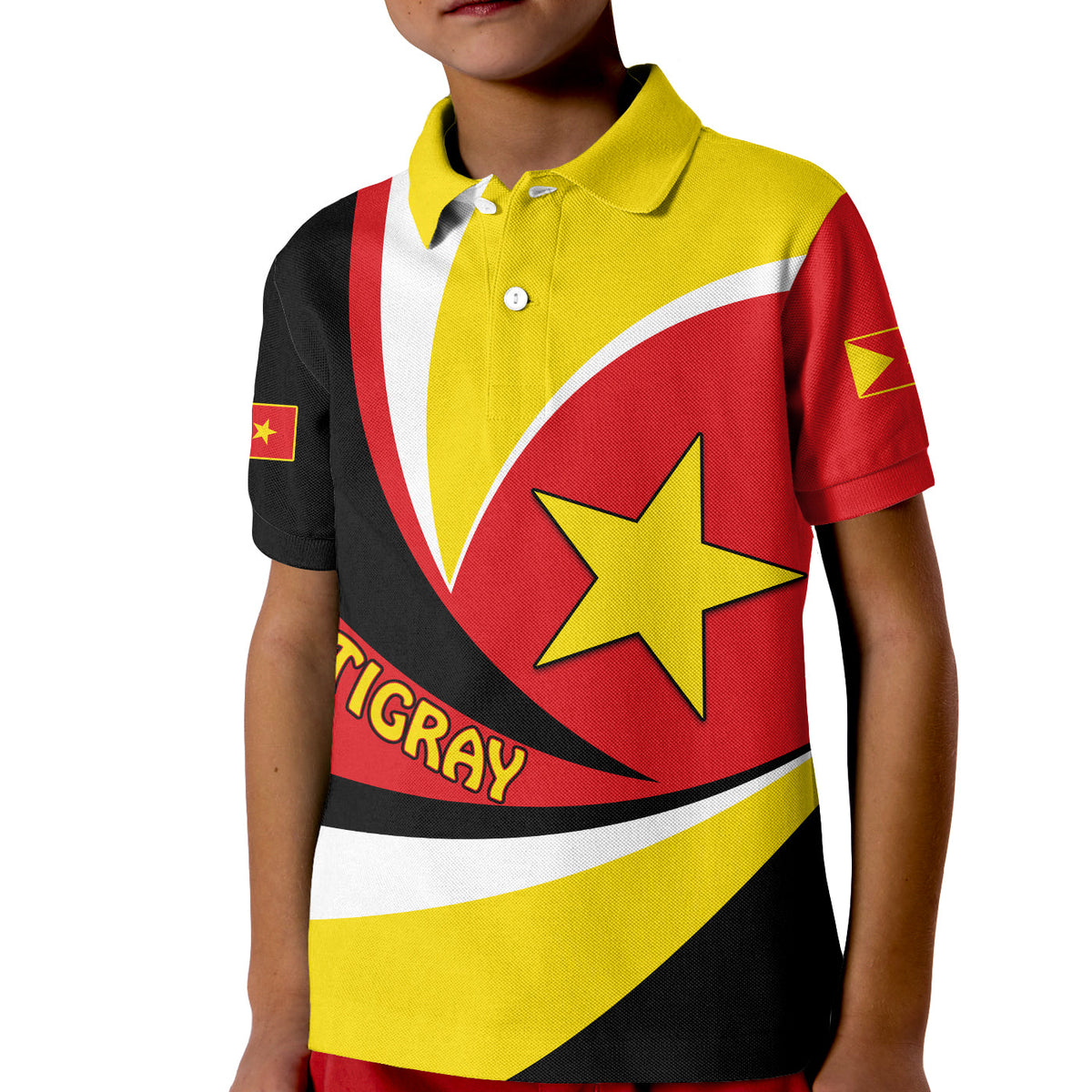 Custom Tigray Polo Shirt Style Color Flag LT13 - Wonder Print Shop