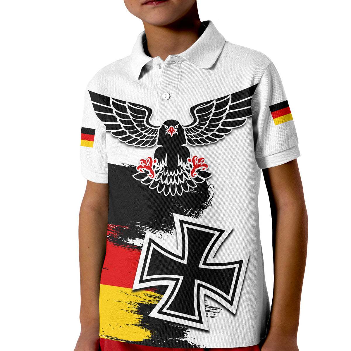 Germany Polo Shirt Grunge Deutschland Flag and Eagle LT13 - Wonder Print Shop