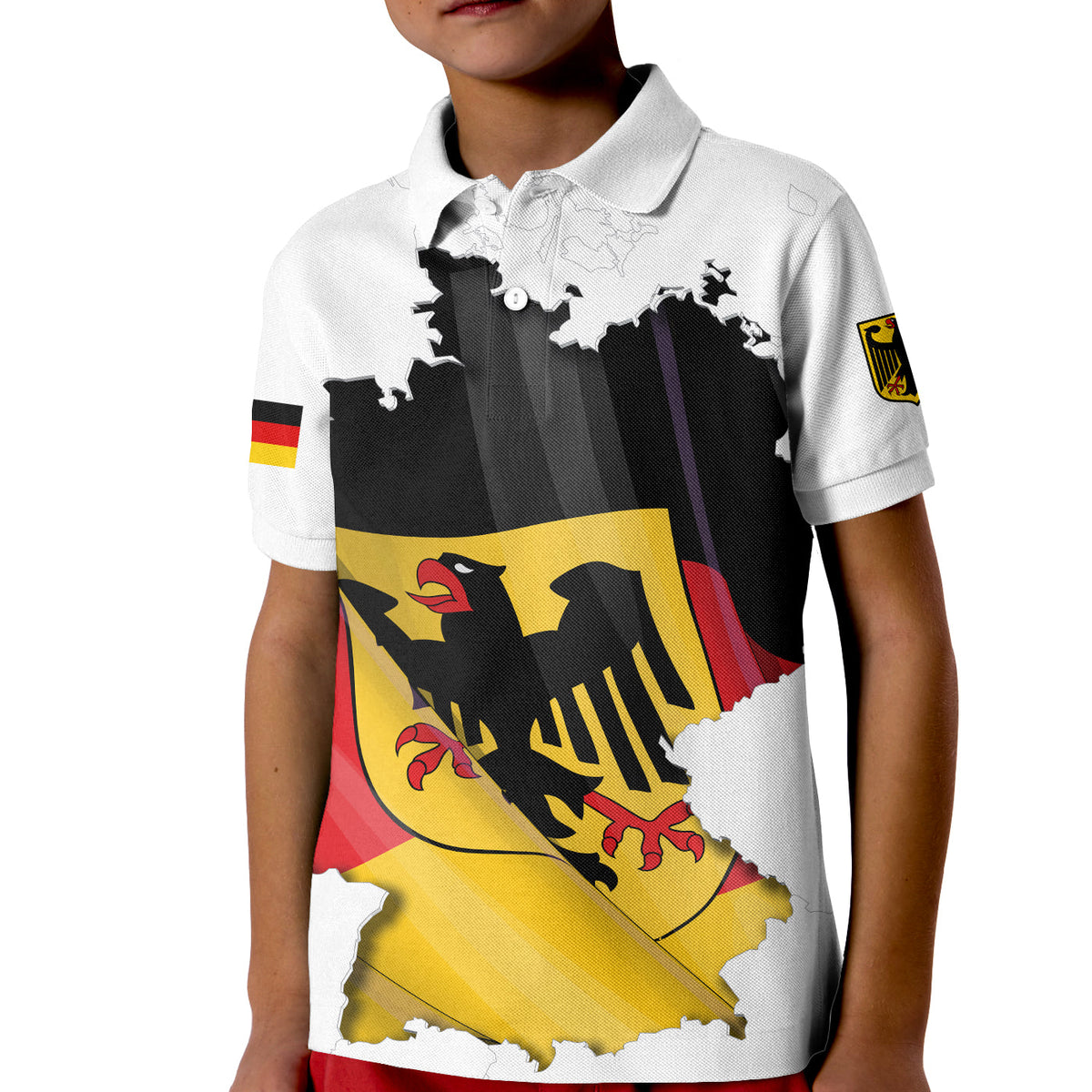 Custom Germany Polo Shirt Grunge Deutschland Map and Coat Of Arms LT13 - Wonder Print Shop