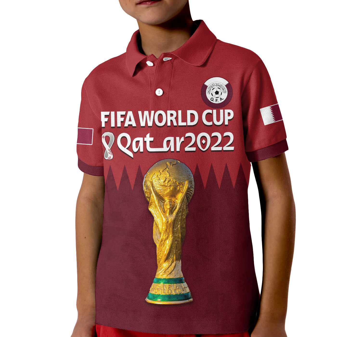 Qatar Football Polo Shirt KID WC 2022 Style Sporty LT13 - Wonder Print Shop