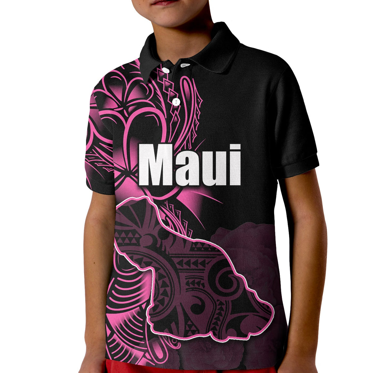Custom Hawaiian Islands Polo Shirt KID Maui LT6 - Wonder Print Shop