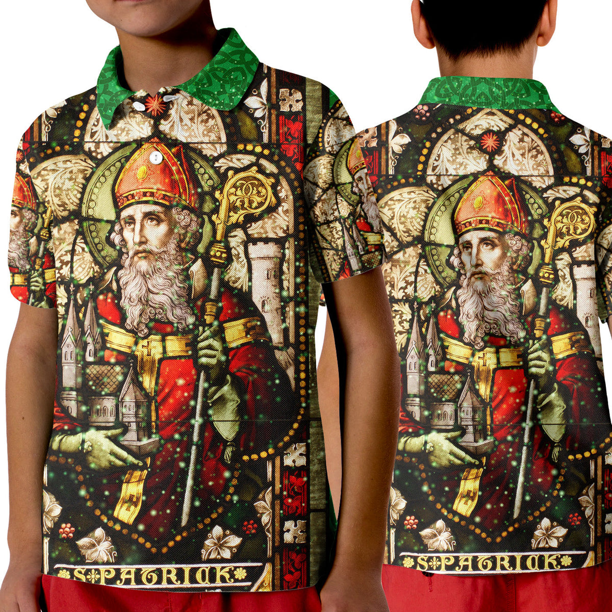 Ireland Saint Patricks Day Polo Shirt KID Saint Patrick Vibes LT8 - Wonder Print Shop