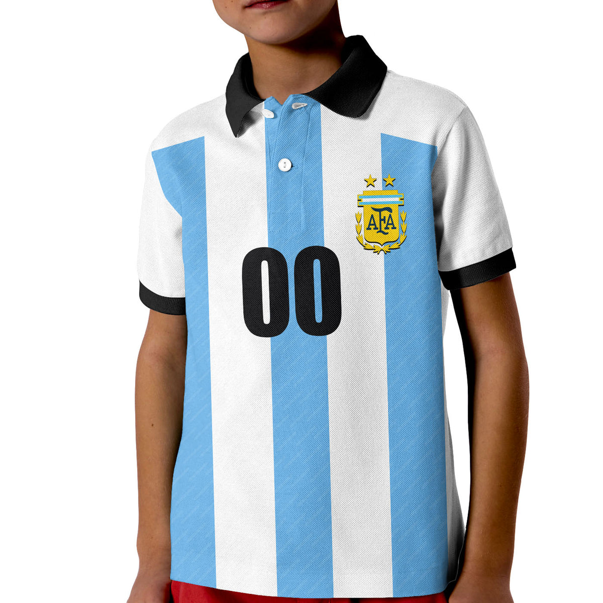 (Custom And Number) Argentina Home Polo Shirt Mens World Cup Soccer Jersey LT6 - Wonder Print Shop