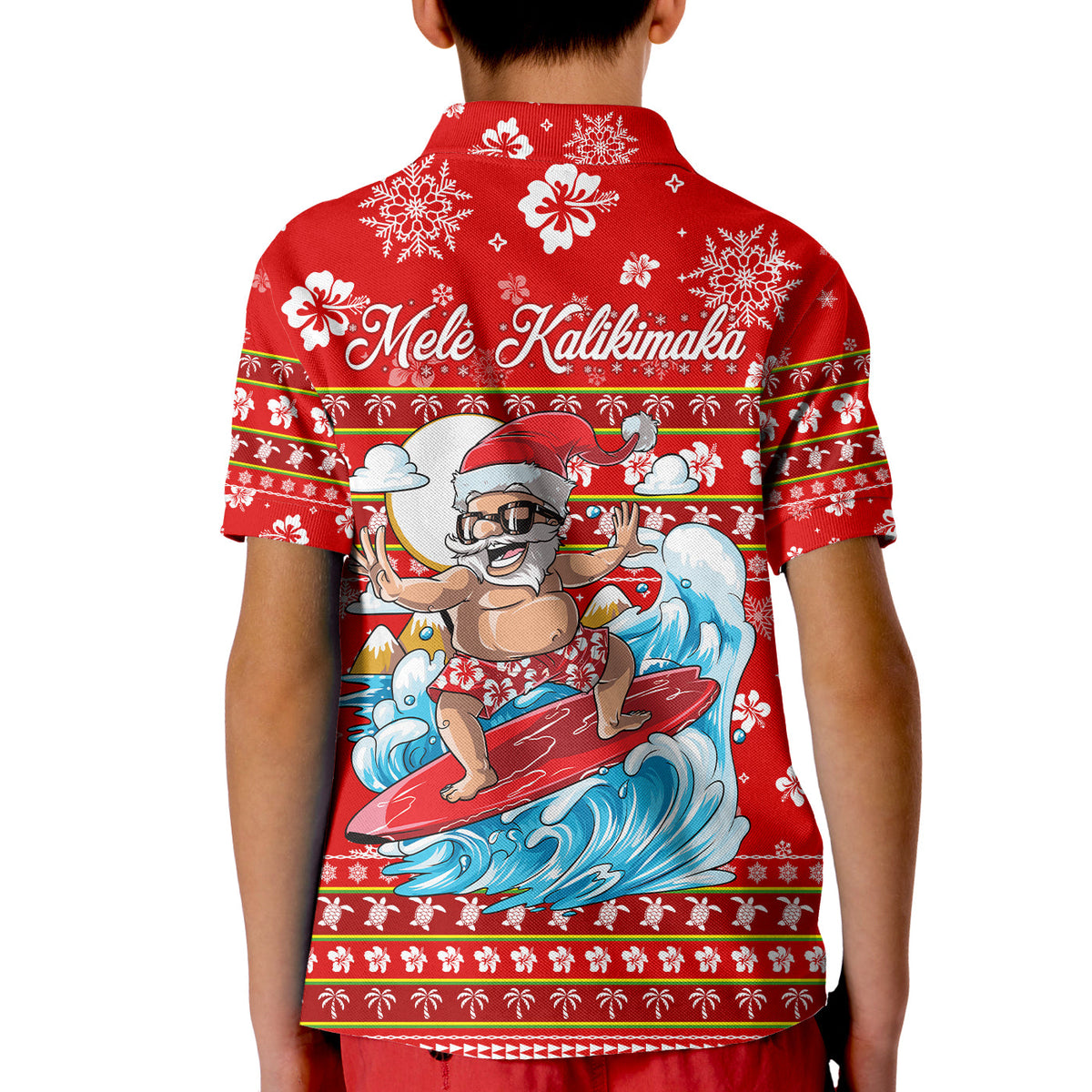Christmas Hawaii Santas Surf Mele Kalikimaka Polo Shirt LT2 - Wonder Print Shop
