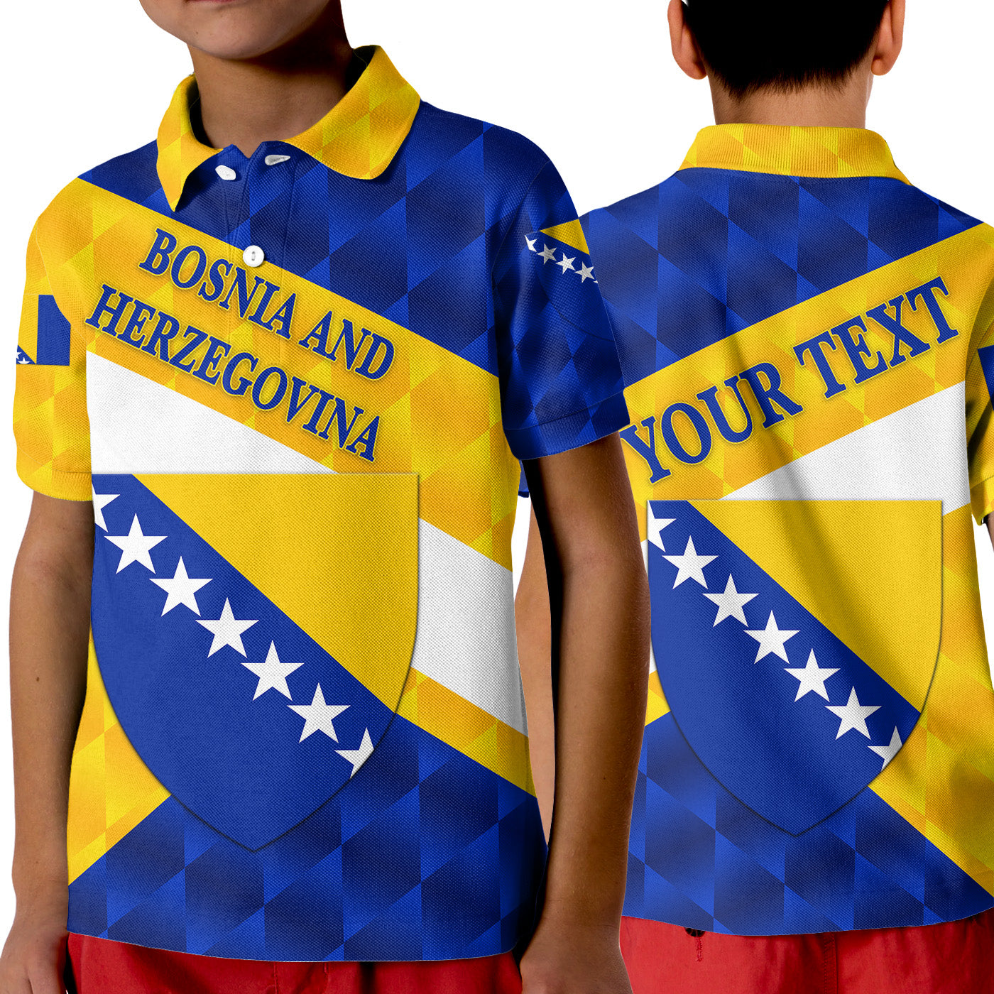 Custom Bosnia and Herzegovina Polo Shirt KID Sporty Style LT8 - Wonder Print Shop