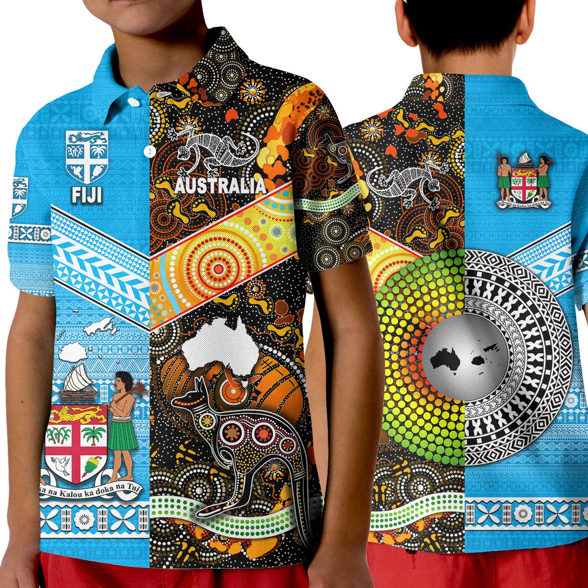 Australia Aboriginal And Fiji Tapa Hawaiian Shirt Together LT8 - Wonder Print Shop