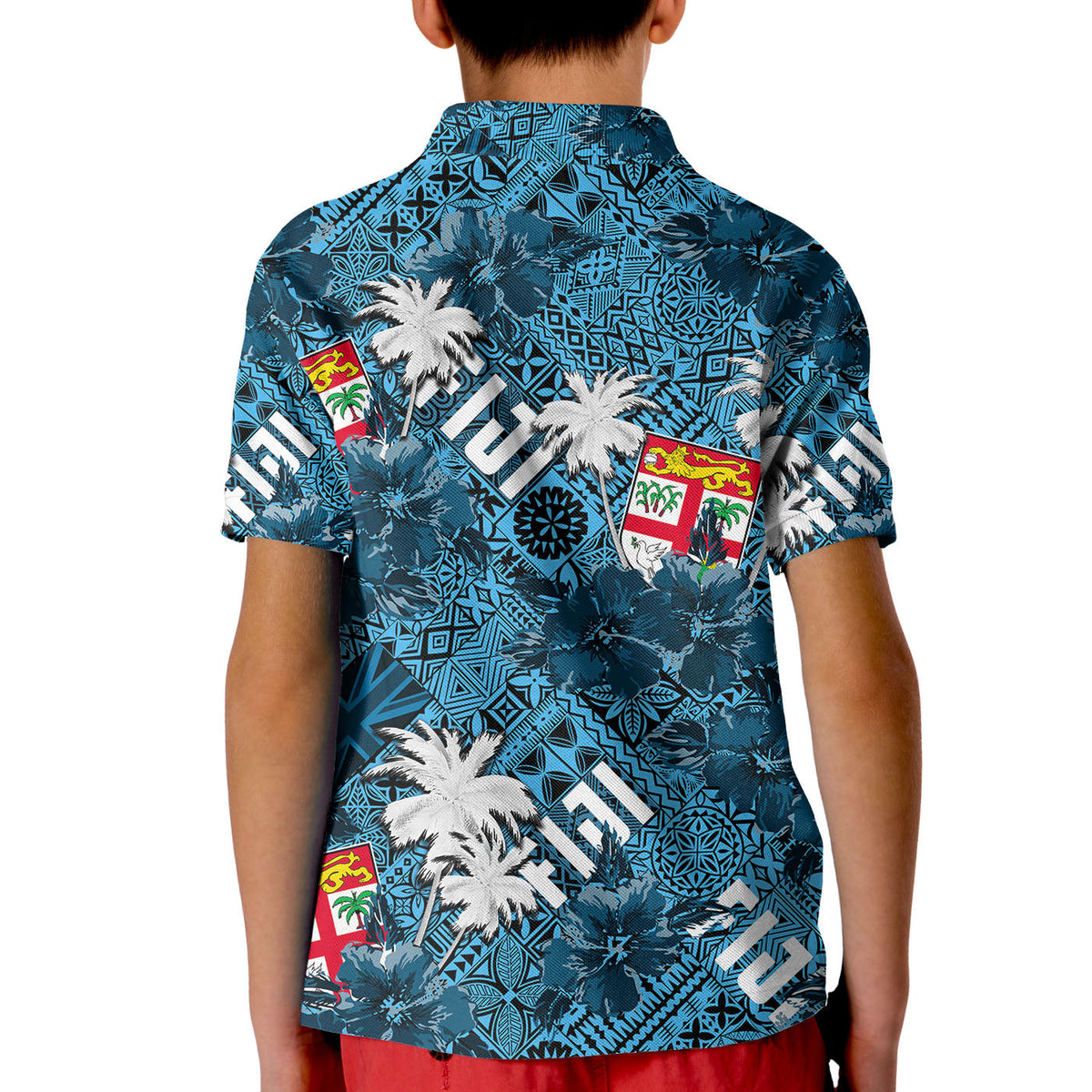 Hibiscus Fiji Polo Shirt KID Hawaii Style No.1 LT6 - Wonder Print Shop