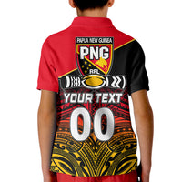 Custom And Number PNG Rugby The Kumuls Polo Shirt KID LT6 - Wonder Print Shop