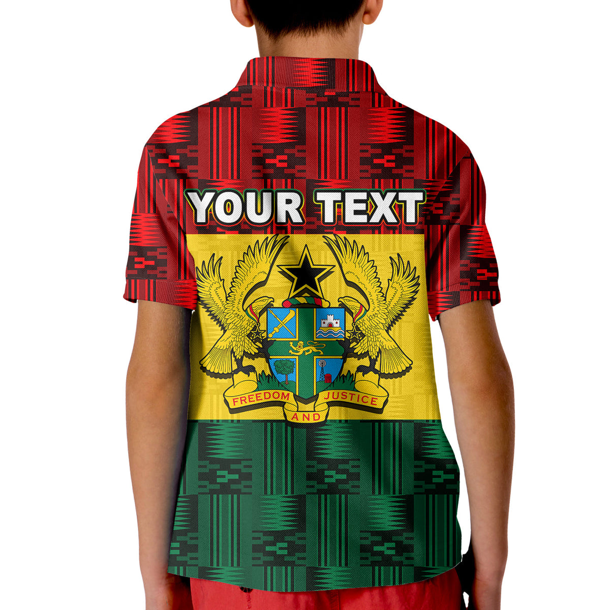 Custom Ghana Flag Mix Patterns Polo Shirt KID LT6 - Wonder Print Shop