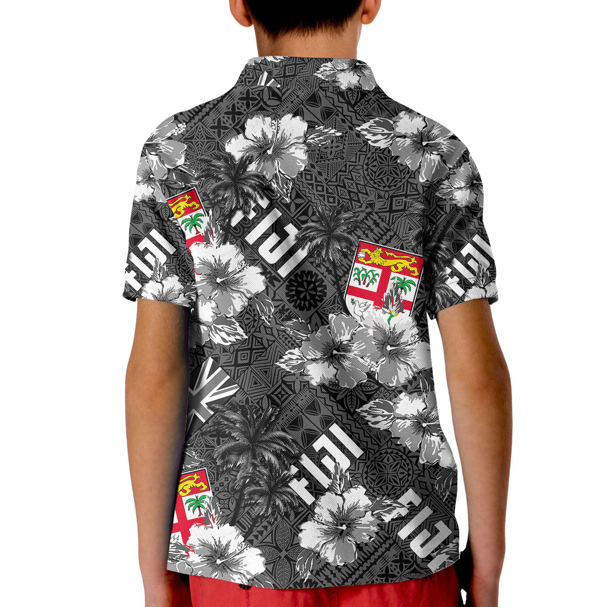 Hibiscus Fiji Polo Shirt KID Hawaii Style No.3 LT6 - Wonder Print Shop