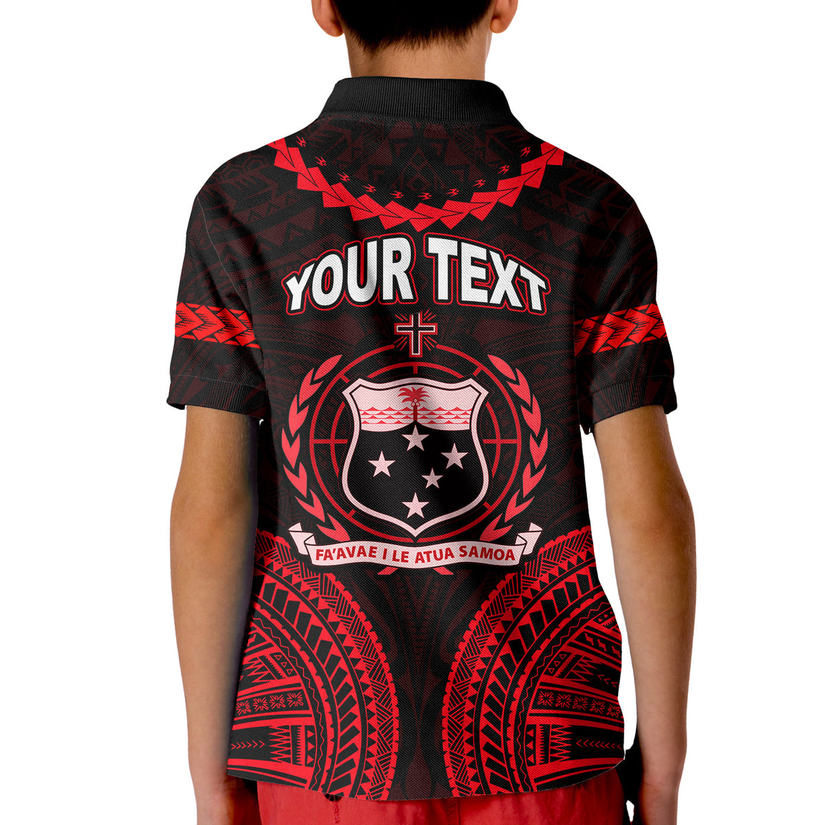 Custom Samoa Ula Nifo Tribal Polo Shirt KID Red Style LT6 - Wonder Print Shop