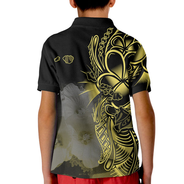 Polynesian Pride Hawaiian Islands Polo Shirt Oahu Map Yellow Kanaka With Kakau LT14 main image 0